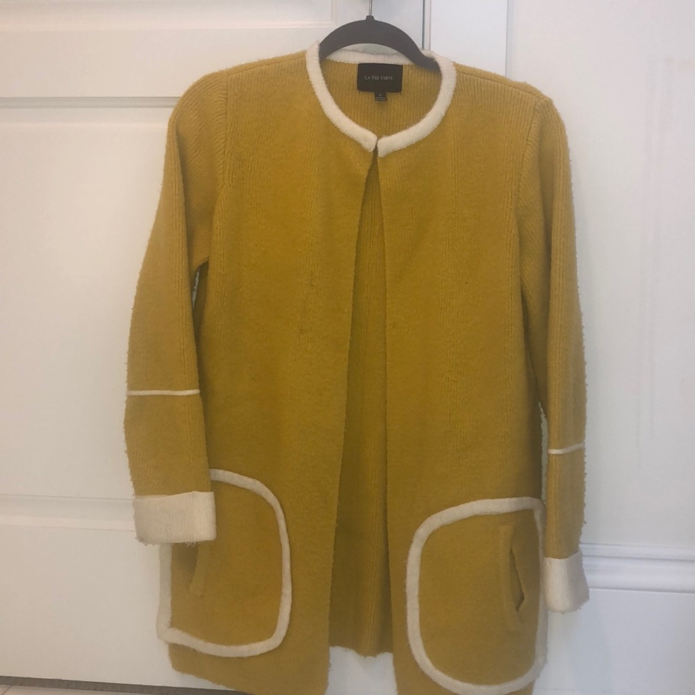 La Fee Verte yellow sweater coat